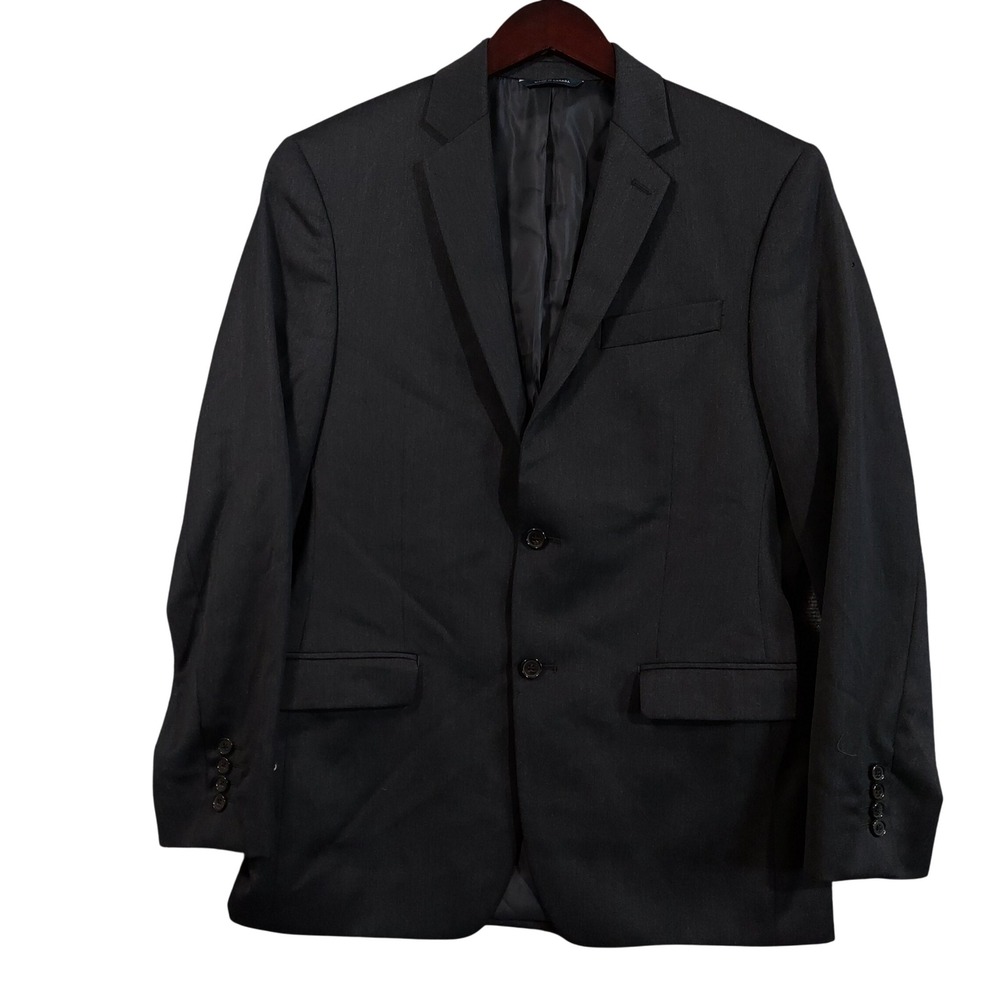 Ralph Lauren Suit Jacket Men 40R Charcoal Gray Wool Two‎ Button Blazer L534701B